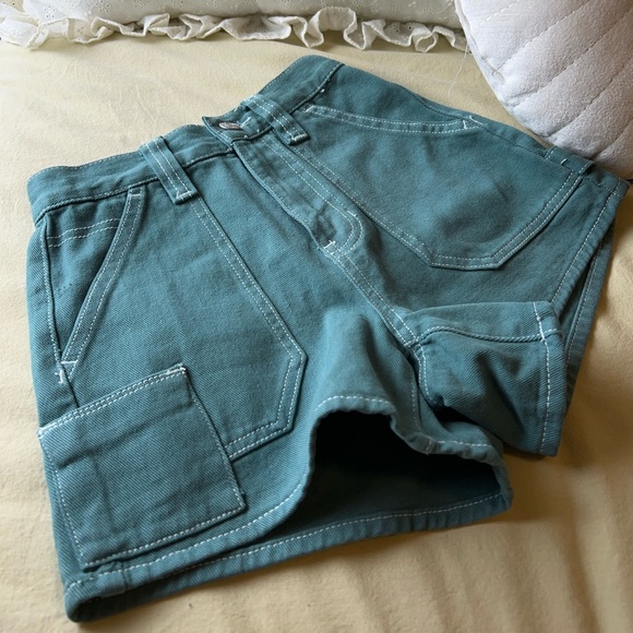 PACSUN Teal Cargo Shorts SIZE 22 - Picture 1 of 5
